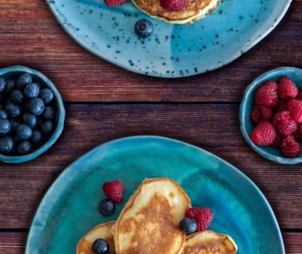 American pancakes met geitenyoghurt